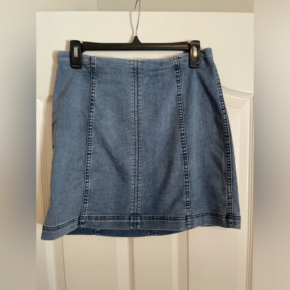 Free People denim high waisted mini skirt - Picture 1 of 3
